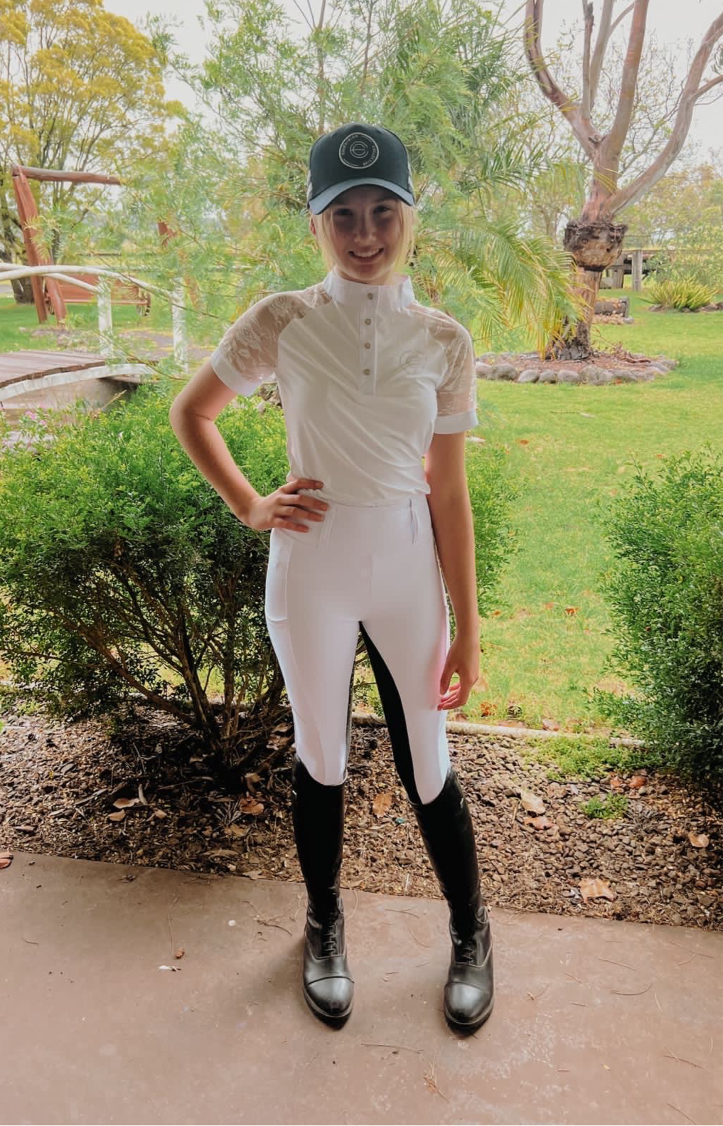 Black Seat White Competition Technical Tights